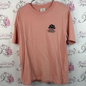 H&M T-shirt LA sun zone Light peach Pink Short Sleeve Tee shirt graphic
